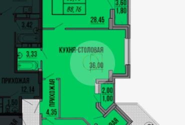 Просторная 1к квартира в центре